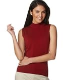 August Silk Mock-Turtleneck Sleeveless Knit Top