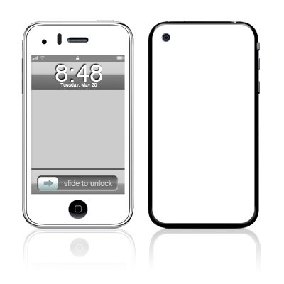 Photo Solid State White Design Decorative Skin Decal Sticker for Apple 3G iPhone/ Apple iPhone 3GS 3G S