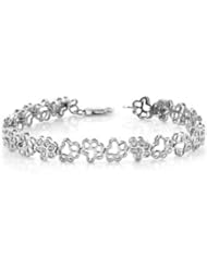 Tender Voices® Animal Paw Prints Bracelet Sterling Silver White 650310