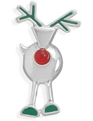 Agate/Enamel Reindeer Pin