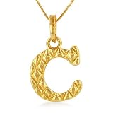 Sterling Silver C Initial Pendant w/18 Chain