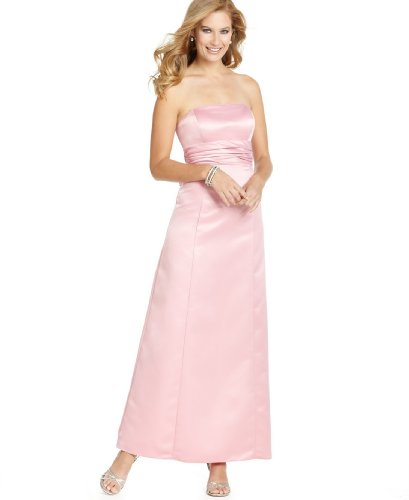 Onyx Dress, Strapless Satin Gown Black 12