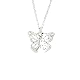 Sterling Silver Butterfly Pendant by Bob Siemon, 14"