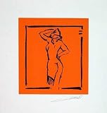 HOT STUFF – LIGHT ORANGE – HAND SIGNED OPEN SERIGRAPH BY ALFRED GOCKEL. SIZE 13.00 X 14.25