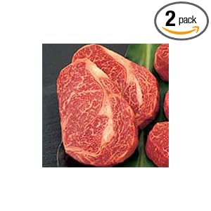 Kobe Beef Boneless Rib Eye - Two 10 oz filets by Premier American Kobe Beef - 5 Star
