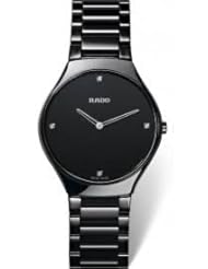 Rado True Thinline Black Dial Black Ceramic Ladies Watch R27742712