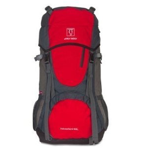 Wolf Rock - 60L+5L Outdoor Sports Rainproof Ripstop Shoulders Backpack (Red)