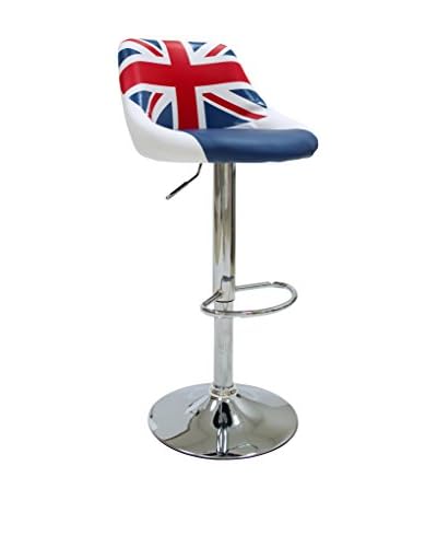TrendyItalia Set Sgabello Da Bar 2 pezzi Lord Bianco/Blu/Rosso
