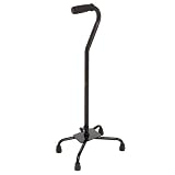 Duro-Med Adjustable Multi-Color Large Base Base Quad Cane, Black