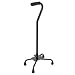 Duro-Med Adjustable Multi-Color Large Base Base Quad Cane, Black
