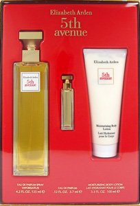 5th Ave. by Elizabeth Arden for Women 3 Piece Set Includes: 4.2 oz Eau de Parfum Spray + 3.3 oz Moisturizing Body Lotion + 0.12 oz Parfum Classic Miniature Collectible