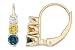 1/2 Carat Blue, Yellow and White Diamond 14K Yellow Gold Earrings