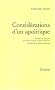 Consid�rations d'un apolitique