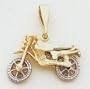 14kt Yellow Gold Two-Tone Motorcycle Charm with Moveable Wheels - CG24