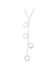 Genuine .925 Sterling Silver Polished & Textured Fancy Circle Drop Necklace. 100% Satisfaction Guaranteed.