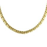 14K Yellow Gold Leaf Stampato Necklace 17