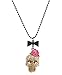 Cz Crusted Skull Purple Bow Flower 30