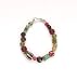 Multicolored Recycled Glass and Resin Bead Bracelet