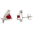 14K White Gold Ruby and Diamond Earrings