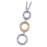 0.12 Ct.T.W. Round Brilliant Cut Diamonds, 14Kt. Two Tone Gold. Diamond Fashion Necklace