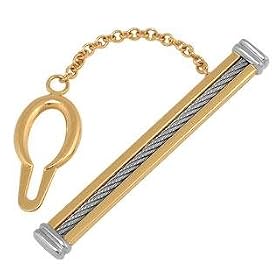 Forzieri DiFulco Line Gold and Stainless Steel Tie Clip by Forzieri