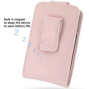 Blackberry 8800 Leather Case – Vertical Pouch Type (Pink)