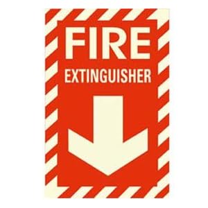 Photoluminescent Fire Extinguisher Peel-And-Stick Self-Adhesive Sign