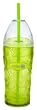 Zak Designs Clear/Kiwi 16-Ounce Chiller with Straw