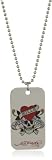 Ed Hardy Love Kills Slowly Base Metal Color Print Dog tag 24 inhces