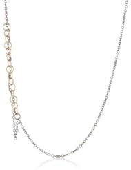 Melissa Joy Manning Sterling Silver Tangle Chain Detail 14K Gold Chain Necklace