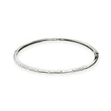 Eve's Addiction Designer Inspired Classic Skinny Studded CZ Silver Bangle