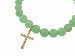 Tiny Diamond Cross on Adventurine Bead Bracelet by Sydney Evan