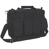 Black Canvas Mega Mag Shooters Shoulder Bag - 15.5 x 12 x 7.5, Carry Handle & Six Outside Pockets