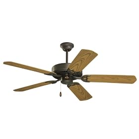 Emerson CF652WB Summer Night Indoor Outdoor Ceiling Fan, 52-Inch Blade Span, Weathered Bronze Finish and All-Weather Oak... by Emerson