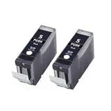 Canon PGI5BK Multipack WITH CHIP - X2 BLACK Compatible Printer Ink Cartridges for Canon Pixma MP500 MP530 MP600 MP600R MP610 MP800 MP800R MP810 MP830 iP4200 iP4300 iP4500 iP5200 iP5200R iP5300 MP960 MP970 iP3300 iP3500 iP5100 iX4000 iX5000 MP510 MP520 MX700 Printer Inks PGI 5BK (Contains: X2 PGI-5BK) Latest Chip Installed, Ready For Use, No Fuss! High Capacity