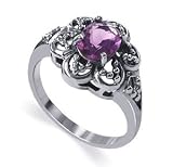 Marvelous Amethyst Cubic Zirconia Band .925 Sterling Silver Ring