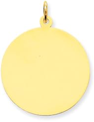 14k Plain .018 Gauge Circular Engravable Disc Charm