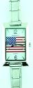 American Flag Bitar Charm Link Watch