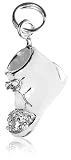 Sterling Silver Cubic Zirconia White Baby Shoe Charm