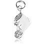 Sterling Silver Cubic Zirconia White Baby Shoe Charm