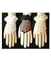 15 Denier Stretch Matte Sheer Tricot 1-Button Shortie Fingerless Mitt with double pleated ruffle and small bow Bridal Wedding Formal Prom Gloves