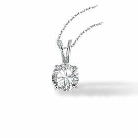 1/2 carat dtw round solitaire diamond pendant by