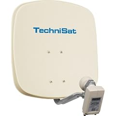 TechniSat DigiDish 45, SAT-Offset-Spiegel mit Halterung und Twin LNB, beige