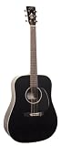 Recording King Classic Series I Dreadnought Acoustic Guitar, Rosewood Back & Sides, Black Finish