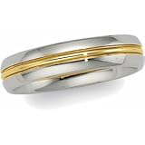 14K Two-Tone Gold Comfort Fit Wedding Band For Men and Women - Sizes 5 - 12.5