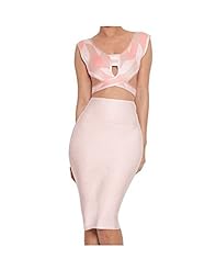 Spring Summer Nylon/Rayon/Spandex Fitted Spaghetti Strap Bandage Dress/Bodycon Dress 