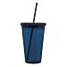 Simple Green Solutions - Acrylic Double Wall Cup for Cold Drinks, Reusable Cups with Lids and Straws, Insulated Plastic Tumblers with Lids and Straw, Acrylic Tumblers, 16 oz Capacity, Indigo Blue