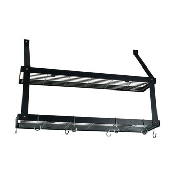 Buy Double Bookshelf Rack – Black, Chrome