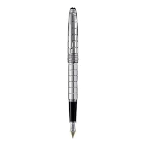 Mont Blanc Meisterstuck Solitaire Platinum Plated Facet Fountain Pen