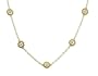 18k Yellow Gold Large Petal Charm Station Necklace w/ Diamonds (.20ctw, G, VS) by Diana Heimann